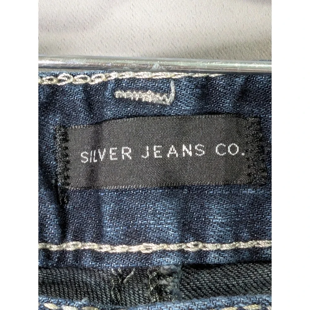 Silver Eddie Jeans Mens 32x30 Blue Relaxed Straight
